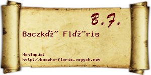 Baczkó Flóris névjegykártya